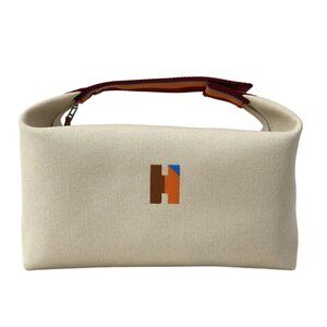 HERMES Brid a Black GM - H Pavillon Natural Canvas None Handbag